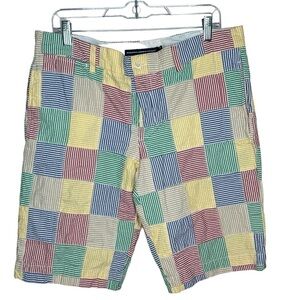 RALPH LAUREN SPORT in seer sucker patchwork fabric Size 14 Women’s